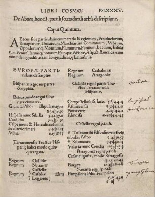De Abaco, hoc est, partili seu radicali orbis descriptione. Caput Quintum.
