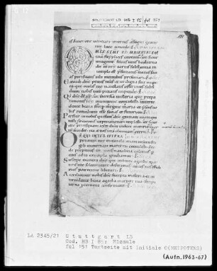 Graduale-Sakramentar-Lektionar (Missale) — Ordinarium Missae, Folio 114recto-117verso — ---, Folio 114recto-117versoInitiale O(mnipotens), Folio 151recto