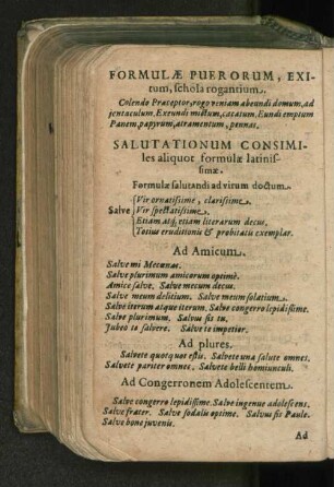 Formulae Puerorum, Exitum, schola rogantium. [u. a.]