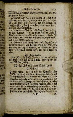 Dessen Andacht beym Zutritt zum Beichtstuhl.