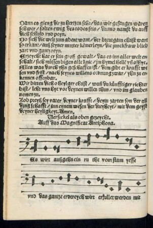 Auff das Magnificat Antiphona.
