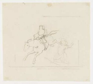 Reiter auf springendem Pferd