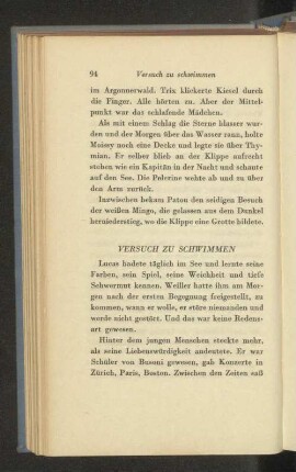 Versuch zu schwimmen