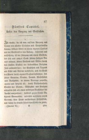 Fünftes Capittel. Ueber den Umgang mit Geistlichen