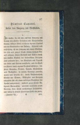 Fünftes Capittel. Ueber den Umgang mit Geistlichen