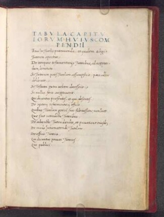 Tabula Capitulorum Huius Compendii