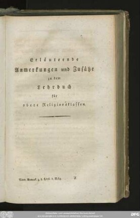 Erläuternde Anmerkungen und Zusätze zu dem Lehrbuch für obere Religionsklassen.
