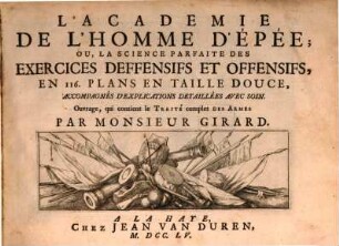 L' academie de l'homme d'épée