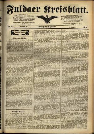 Zweite Ausgabe vom Freitag, den 11. Februar 1910.