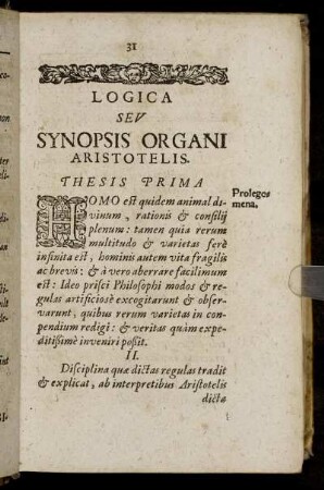 Logica Seu Synopsis Organi Aristotelis