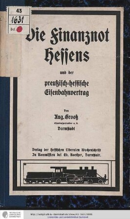 Die Finanznot Hessens und der preußisch-hessische Eisenbahnvertrag