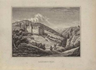 Das Schloss Lauenstein (Altenberg-Lauenstein) im oberen Müglitztal im Osterzgebirge, aus Schiffners Beschreibung von Sachsen um 1840