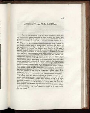 Annotazioni al Primo Capitolo.