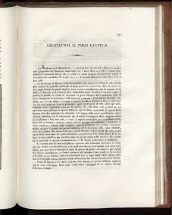 Annotazioni al Primo Capitolo.