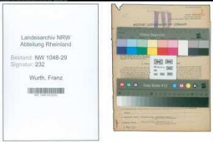 Entnazifizierung Franz Wurth , geb. 21.05.1912 (Beamter)