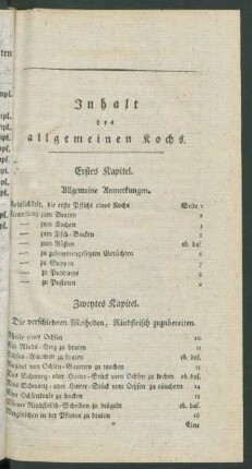 Inhalt des allgemeinen Kochs