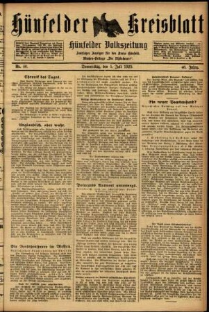 Ausgabe vom Donnerstag, den 05. Juli 1923.