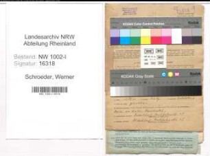 Entnazifizierung Werner Schroeder, geb. 09.05.1907 (Arbeiter)