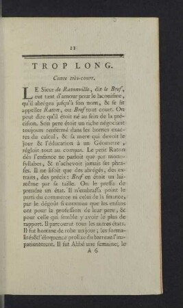 Trop Long. Conte très-court.