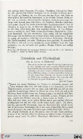 Trivialität und Meisterschaft