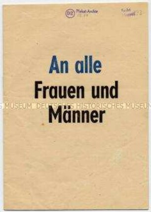 Propagandaschrift der Nationalen Front zur Volkskammerwahl 1954