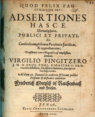 Adsertiones utriusque iuris, publici et privati