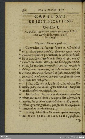 Caput XVII. De Justificatione
