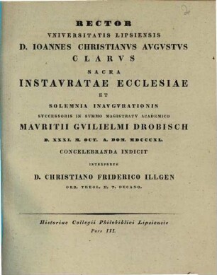 Historiae Collegii Philobiblici Lipsiensis, 3. (1840)