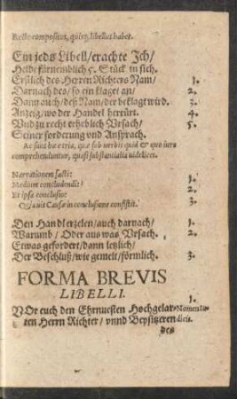Forma Brevis Libelli.