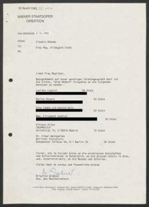 Brief an Hildegard Siehs, 04.10.1990
