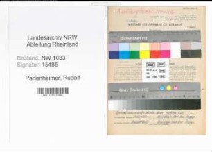 Entnazifizierung Rudolf Partenheimer , geb. 30.04.1897 (Kaufmann)