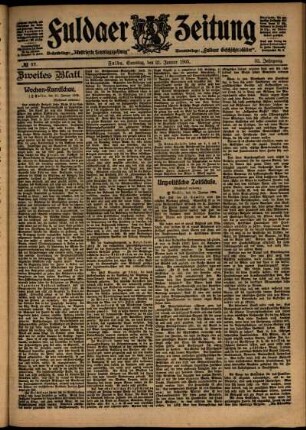 Zweite Ausgabe vom Samstag, den 21. Januar 1905.