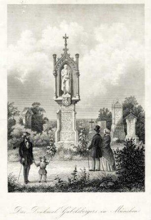 Grafik "Das Denkmal Gabelsbergers in München"