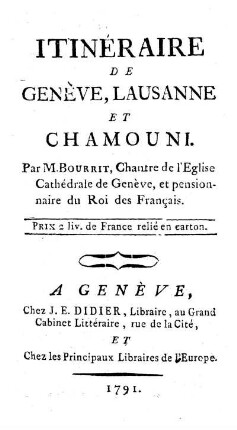 Itinéraire de Genève, Lausanne et Chamouni