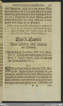 Das X. Capitel, Vom Urheber oder Ursache der Sünden
