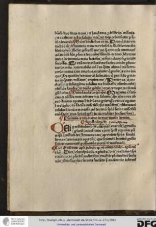 Celi per celsitudinem conservationis (ennarrant) gentibus (gloriam) maiestatis Christi in qua est equalis patri et ipsi apostoli dei (firmamentum)...