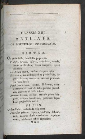 Classis XIII. Antliata.