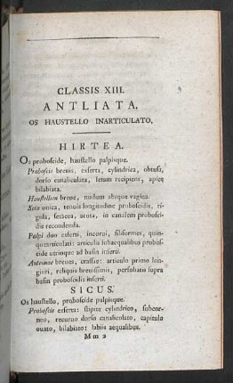 Classis XIII. Antliata.