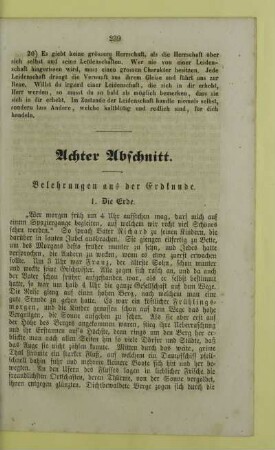 Achter Abschnitt. Belehrungen aus der Erdkunde