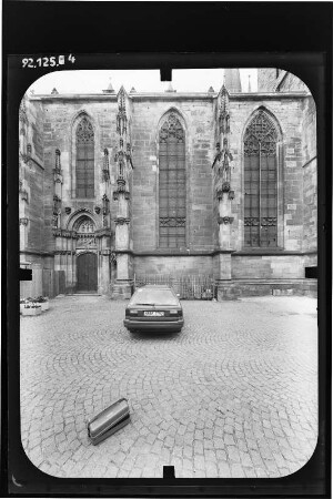 Saalfeld. Stadtkirche St. Johannes (Baubeginn 1380). Teilansicht von Südost
