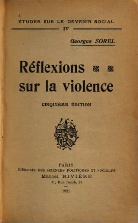 Réflexions sur la violence