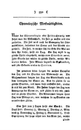 Chronologische Merkwürdigkeiten