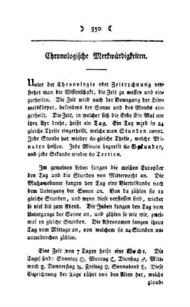 Chronologische Merkwürdigkeiten