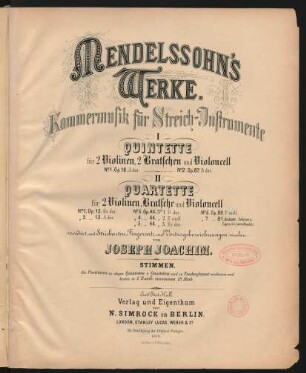 2, No. 3: Op. 44, No. 1, D-Dur : Kammermusik für Streich-Instrumente