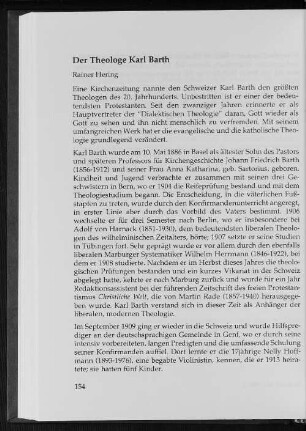 Der Theologe Karl Barth