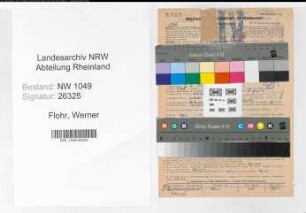 Entnazifizierung Werner Flohr , geb. 02.02.1913 (Bahnbeamter)