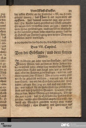 Das VIII. Capitel. Von der Erbsünde / und dem freyen Willen.