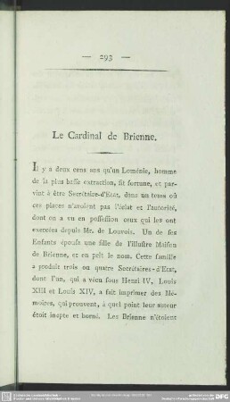 Le Cardinal de Brienne
