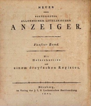 Literarische Blätter. 5. 1804 (1805)