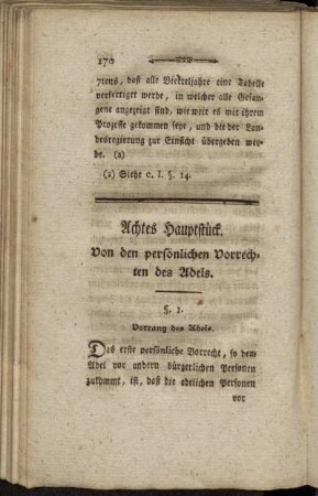Achtes Hauptstück. Von den persönlichen Vorrechten des Adels.